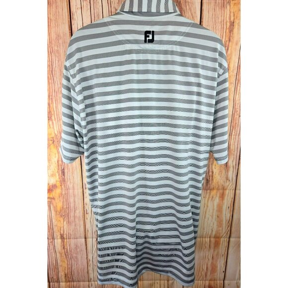 FootJoy FJ Mens Athletic Fit Golf Polo XL Striped Lisle - Picture 2 of 7